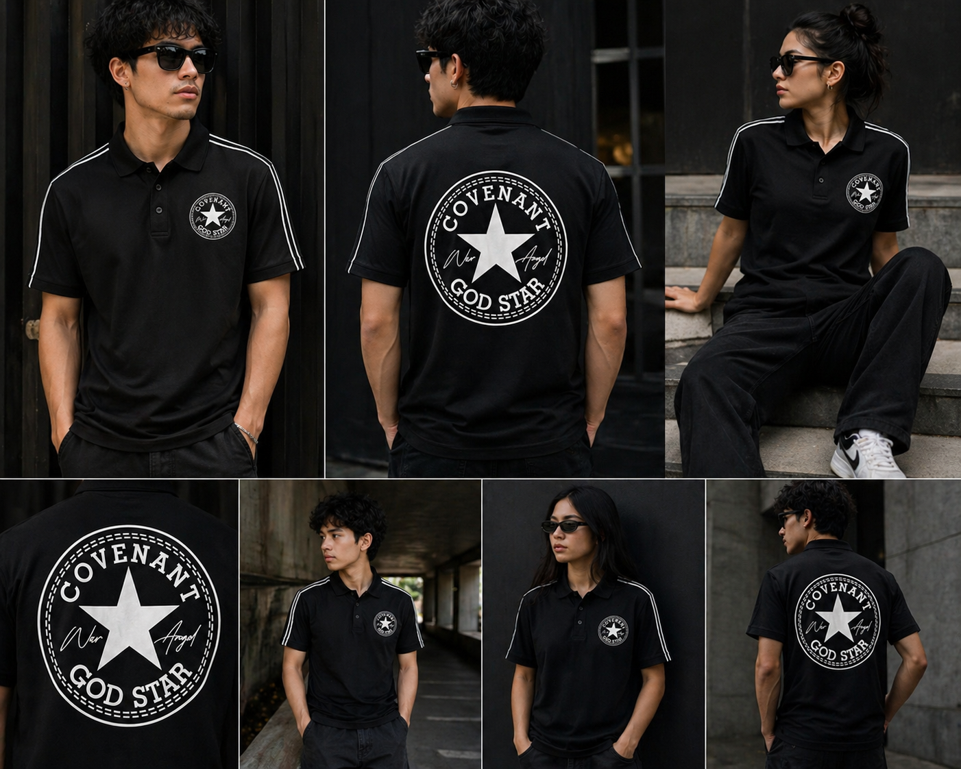Contrast Collar Short-Sleeve Polo Shirt