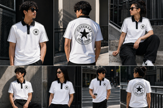 Contrast Collar Short-Sleeve Polo Shirt