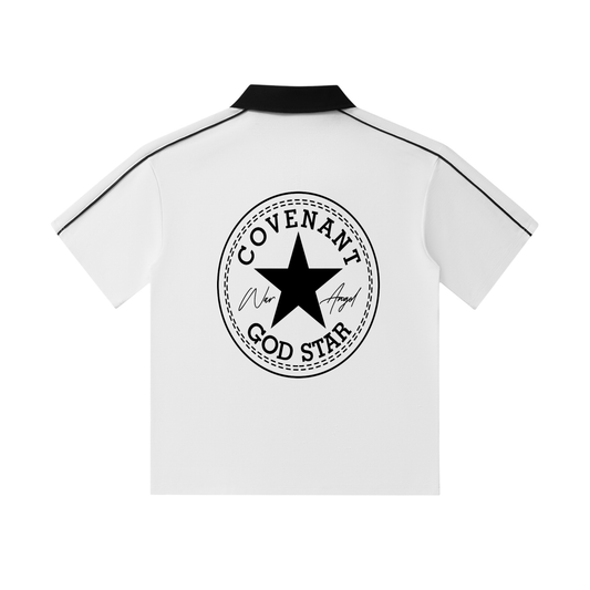 Contrast Collar Short-Sleeve Polo Shirt
