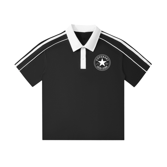 Contrast Collar Short-Sleeve Polo Shirt