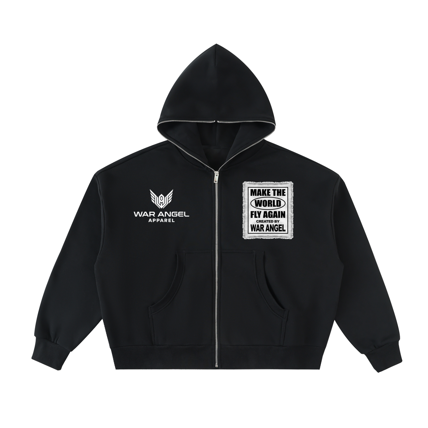 Fleeced Full-Zip Boxy Hoodie
