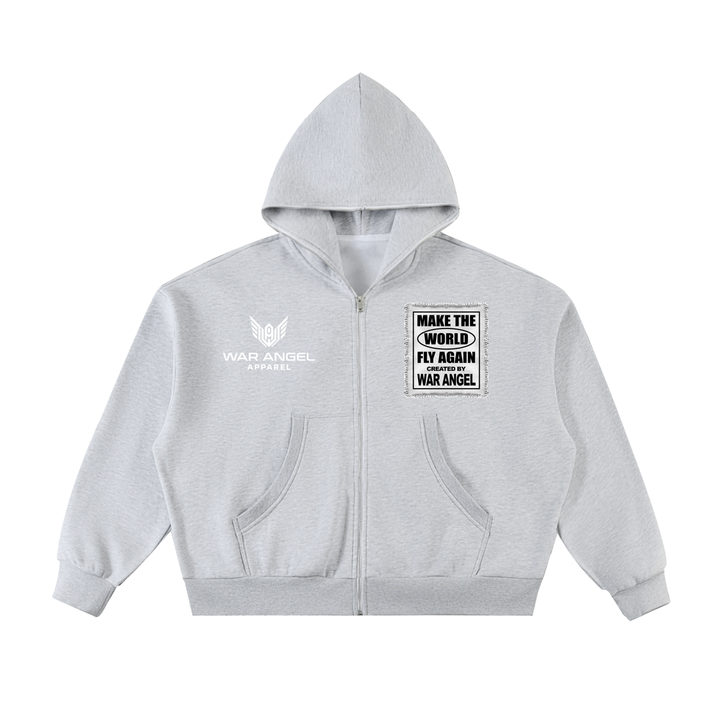 Fleeced Full-Zip Boxy Hoodie